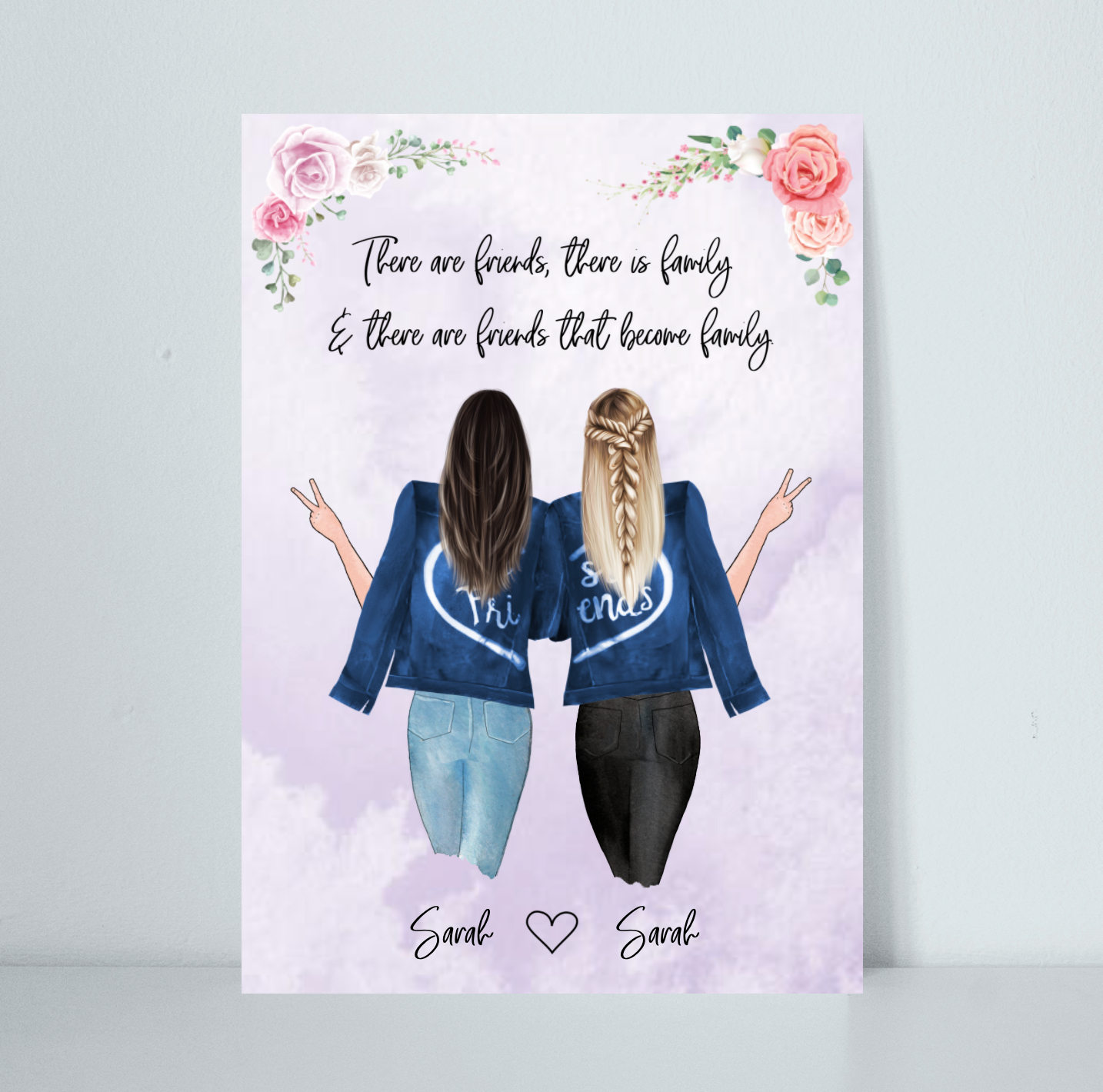 Roses - Personalised Poster with two Besties